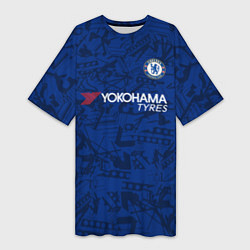 Женская длинная футболка Chelsea home 19-20