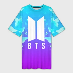 Женская длинная футболка BTS: Violet Butterflies
