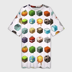 Женская длинная футболка Minecraft Cubes