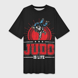 Женская длинная футболка Judo is life