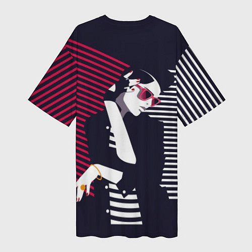 Женская длинная футболка Стильная женщина - поп арт / 3D-принт – фото 2