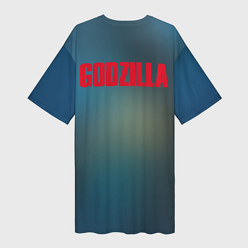 Женская длинная футболка Godzilla Rage / 3D-принт – фото 2