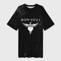Женская длинная футболка Bon Jovi