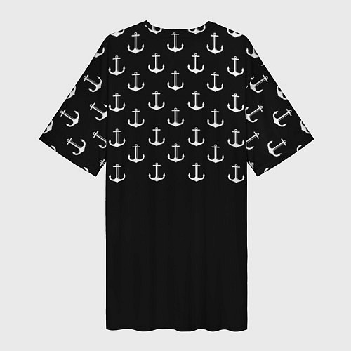 Женская длинная футболка Минималистичные Якоря / 3D-принт – фото 2