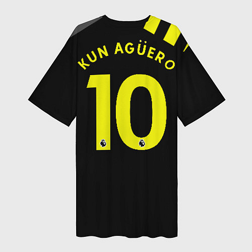 Женская длинная футболка Aguero away 19-20 / 3D-принт – фото 2