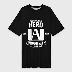 Женская длинная футболка My Hero Academia белый лого