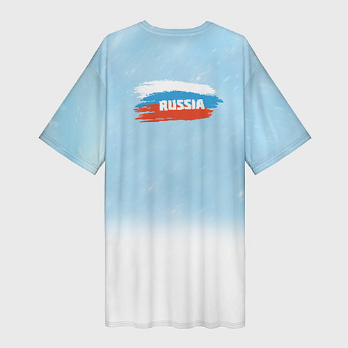 Женская длинная футболка Хоккей Russia / 3D-принт – фото 2