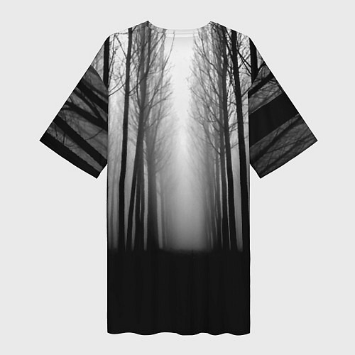 Женская длинная футболка Темный лес Burzum / 3D-принт – фото 2
