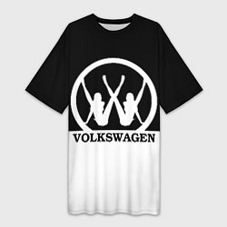 Футболка женская длинная Volkswagen girls, цвет: 3D-принт