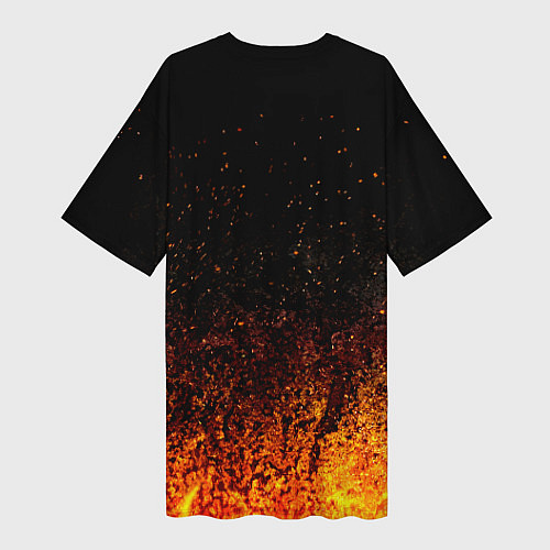 Женская длинная футболка Пикник в огне / 3D-принт – фото 2