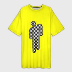 Женская длинная футболка Billie Eilish: Grid Manikin