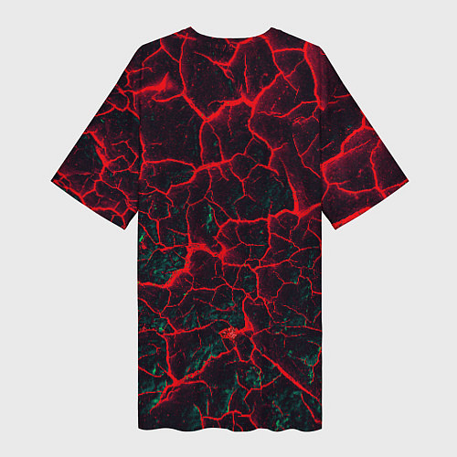 Женская длинная футболка Молнии красные абстрактные / 3D-принт – фото 2