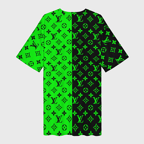 Женская длинная футболка BILLIE EILISH x LV Green / 3D-принт – фото 2