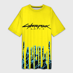 Женская длинная футболка Cyberpunk 2077: Yellow Style
