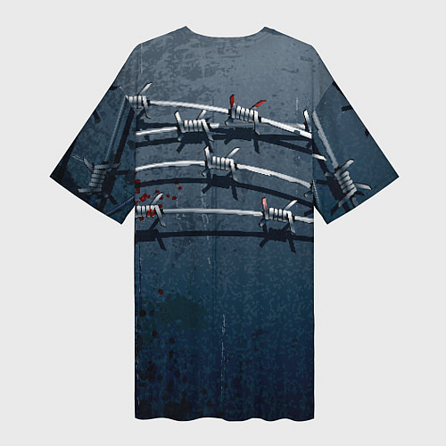 Женская длинная футболка Колючая цепь / 3D-принт – фото 2