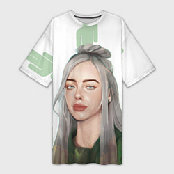 Женская длинная футболка Billie Eilish