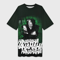 Футболка женская длинная Laughing Joker, цвет: 3D-принт