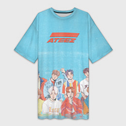 Женская длинная футболка Ateez K-pop