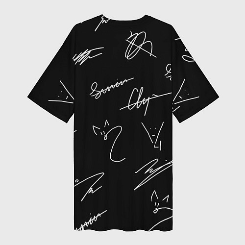 Женская длинная футболка STRAY KIDS / 3D-принт – фото 2