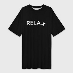 Футболка женская длинная Relax 1, цвет: 3D-принт