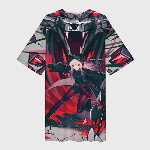 Женская длинная футболка Arknights art / 3D-принт – фото 2