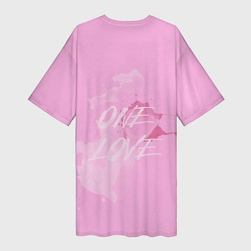 Женская длинная футболка ONE LOVE / 3D-принт – фото 2