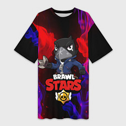 Женская длинная футболка Brawl Stars CROW