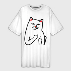 Женская длинная футболка Meme Cat