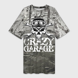 Женская длинная футболка Crazy garage