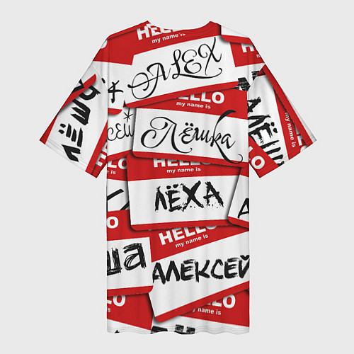 Женская длинная футболка Hello, my name is / 3D-принт – фото 2