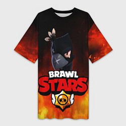 Женская длинная футболка Brawl Stars - Crow