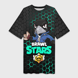 Женская длинная футболка BRAWL STARS CROW