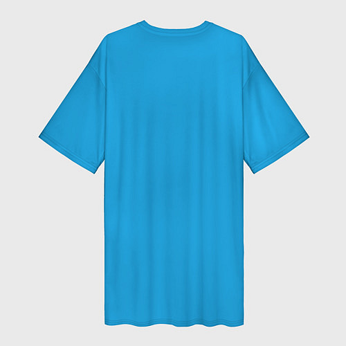 Женская длинная футболка Котик Меломан голубой / 3D-принт – фото 2