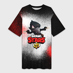 Женская длинная футболка BRAWL STARS CROW