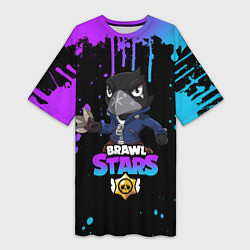 Футболка женская длинная Brawl Stars Crow, цвет: 3D-принт