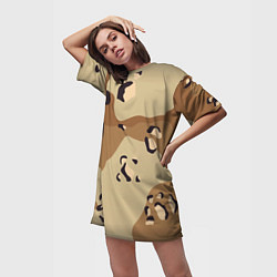 Футболка женская длинная ПОЛЕВОЙ АРМЕЙСКИЙ, цвет: 3D-принт — фото 2