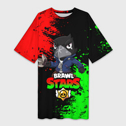 Женская длинная футболка Brawl Stars Crow