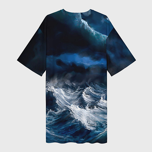 Женская длинная футболка Военно-морской флот / 3D-принт – фото 2