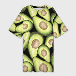 Женская длинная футболка Avocado background