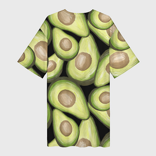 Женская длинная футболка Avocado background / 3D-принт – фото 2