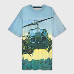 Женская длинная футболка Вертолеты