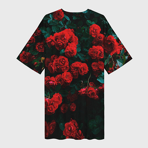 Женская длинная футболка Розы / 3D-принт – фото 2