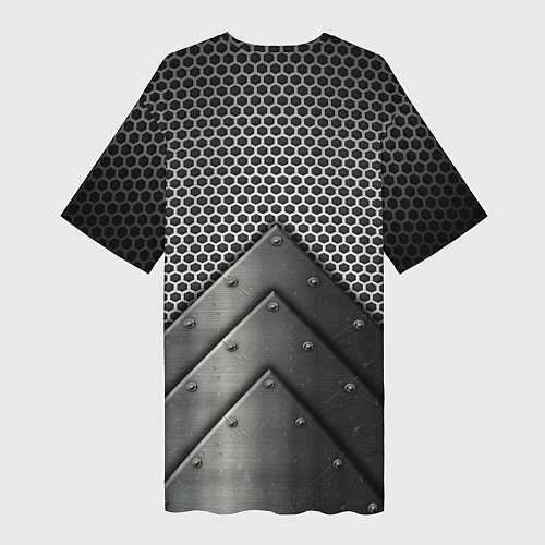 Женская длинная футболка Броня металлическая / 3D-принт – фото 2