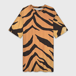 Женская длинная футболка Тигриный камуфляж