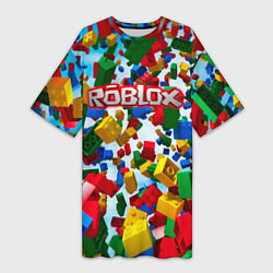 Женская длинная футболка Roblox Cubes