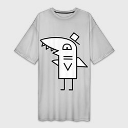 Женская длинная футболка Мистер акулёныш gray