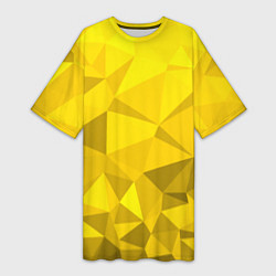 Футболка женская длинная YELLOW ABSTRACT, цвет: 3D-принт