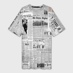 Женская длинная футболка Газета Newspaper