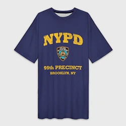 Футболка женская длинная Бруклин 9-9 департамент NYPD, цвет: 3D-принт