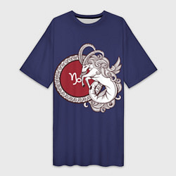 Женская длинная футболка Козерог Знак Зодиака